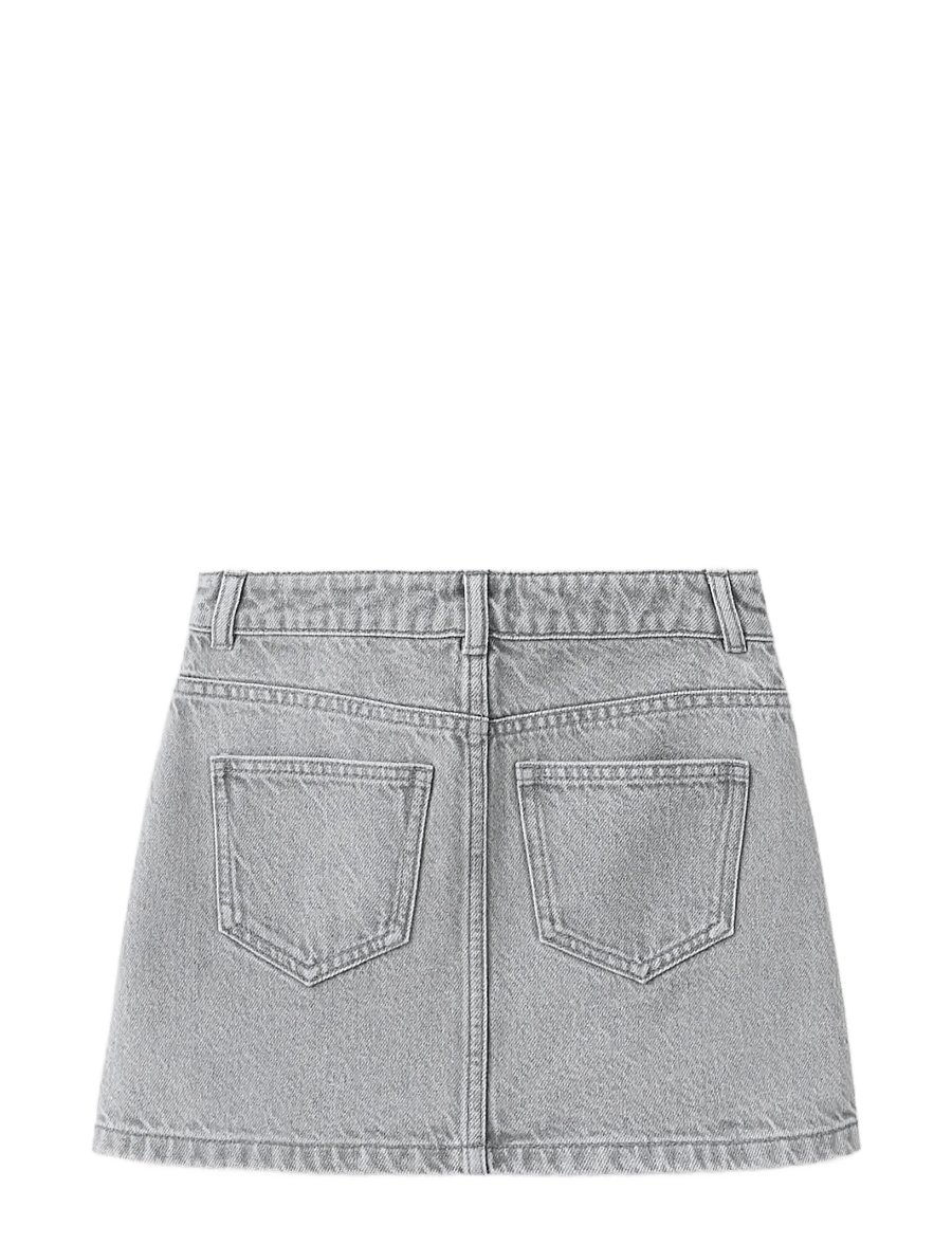 Mango - Studded denim skirt - korte nederdele - open grey - 1