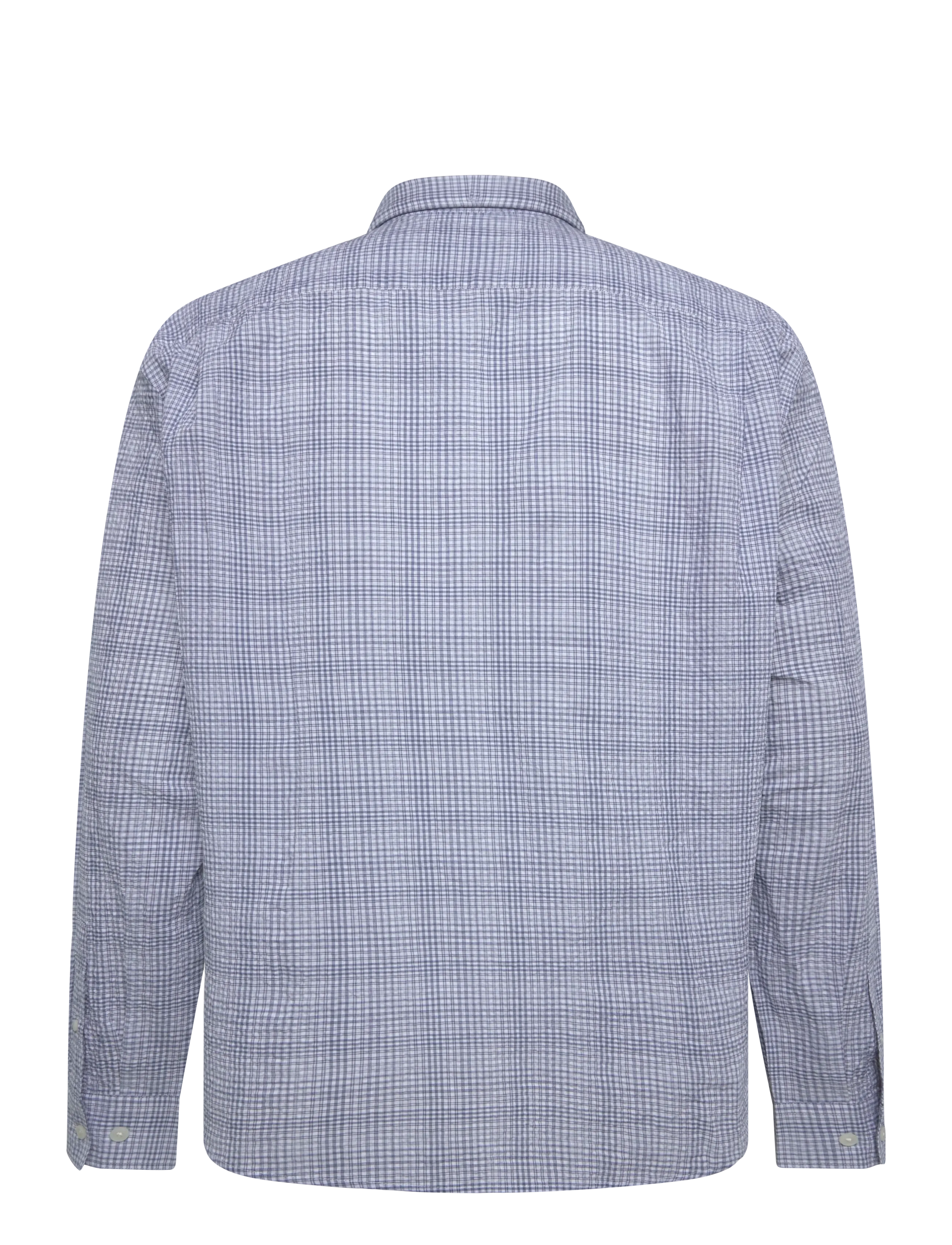 Mango - Seersucker check textured shirt - mønstrede skjorter - medium blue - 2