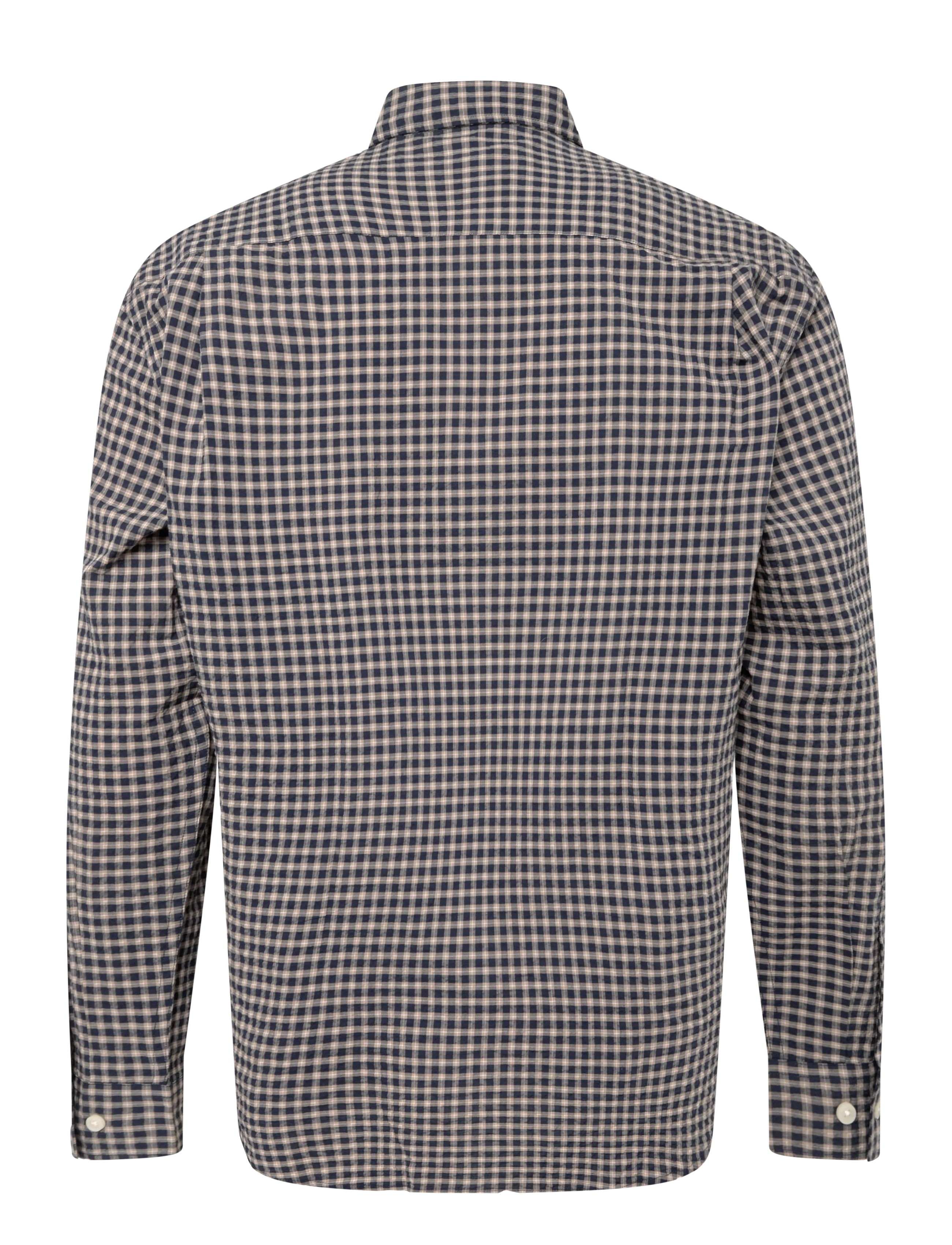 Mango - Seersucker check textured shirt - mønstrede skjorter - navy - 2