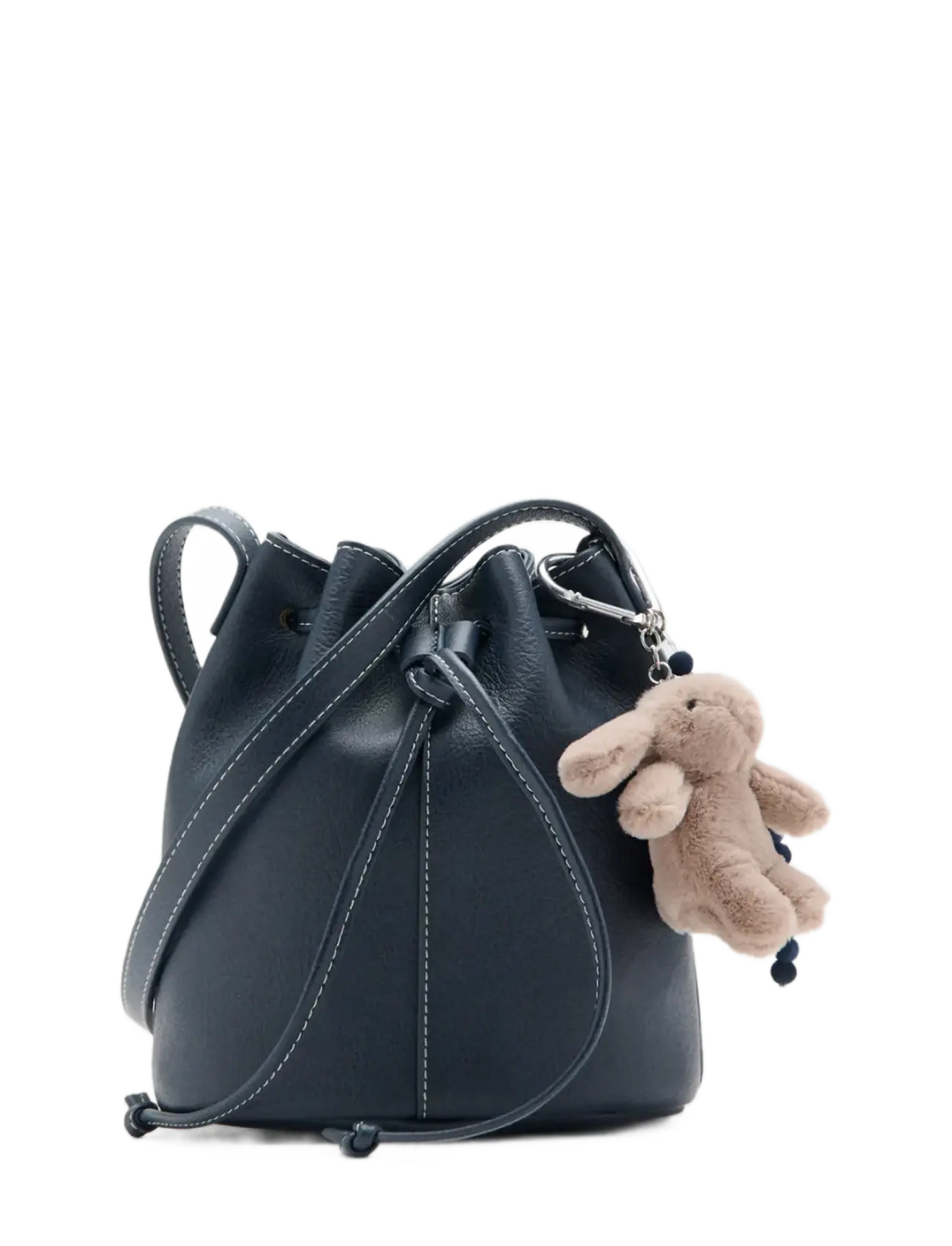 Mango Bunny charm bucket handbag - Tygpåsar & Små väskor - NAVY / navy