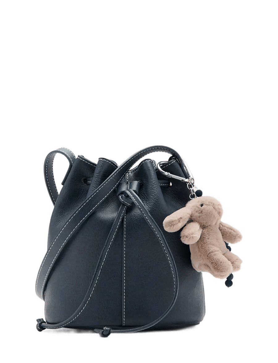 Mango - Bunny charm bucket handbag - tygpåsar & små väskor - navy - 0