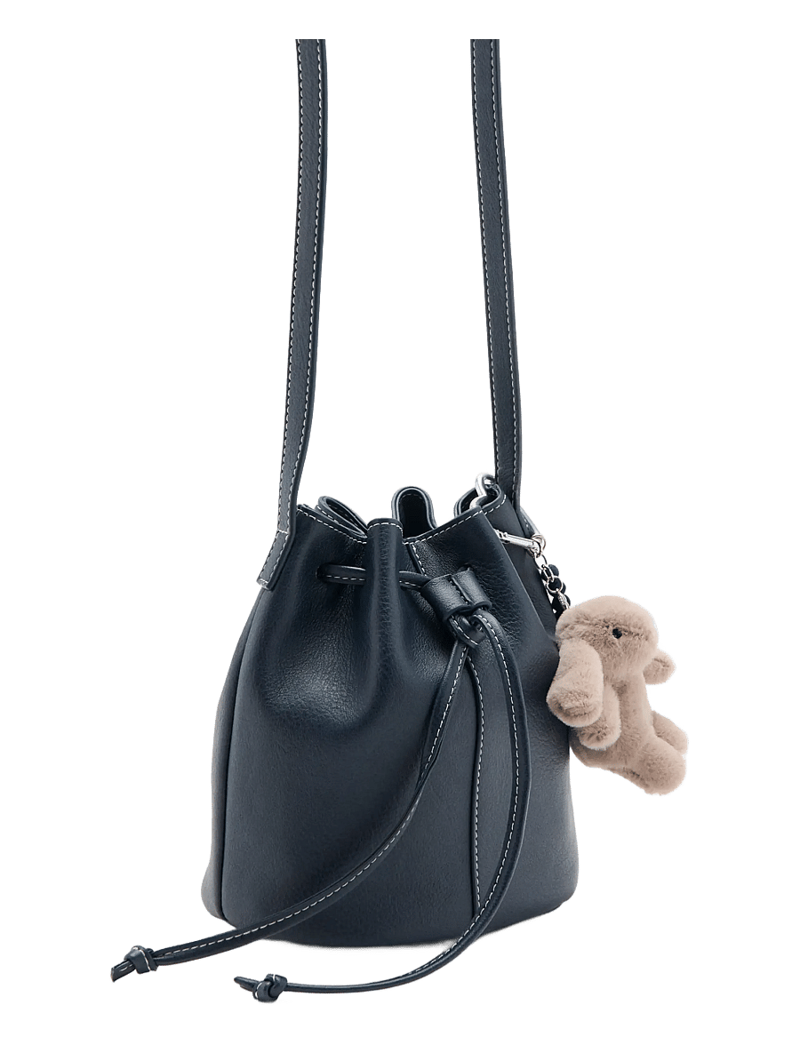 Mango - Bunny charm bucket handbag - tygpåsar & små väskor - navy - 1