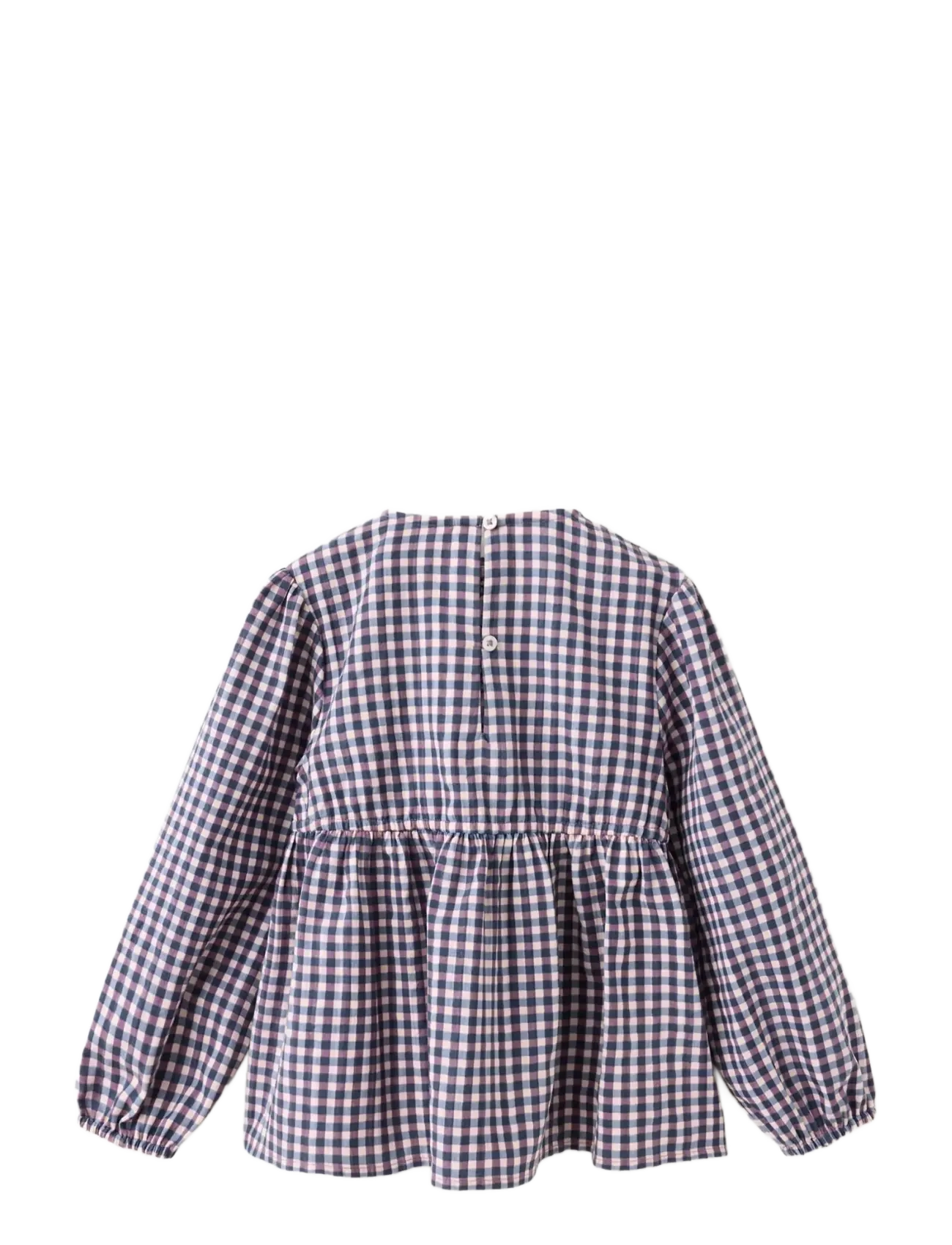 Mango - Smocked vichy blouse - medium purple - 1