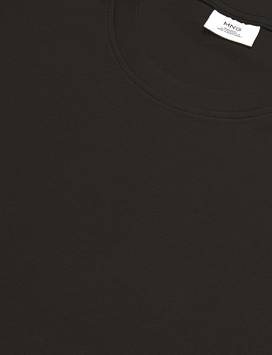 Mango - 100% cotton T-shirt regular fit - langærmede t-shirts - brown - 4