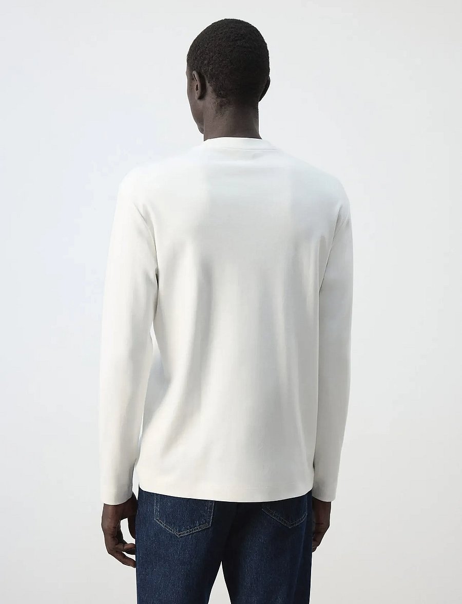 Mango - 100% cotton T-shirt regular fit - långärmade t-shirts - white - 3
