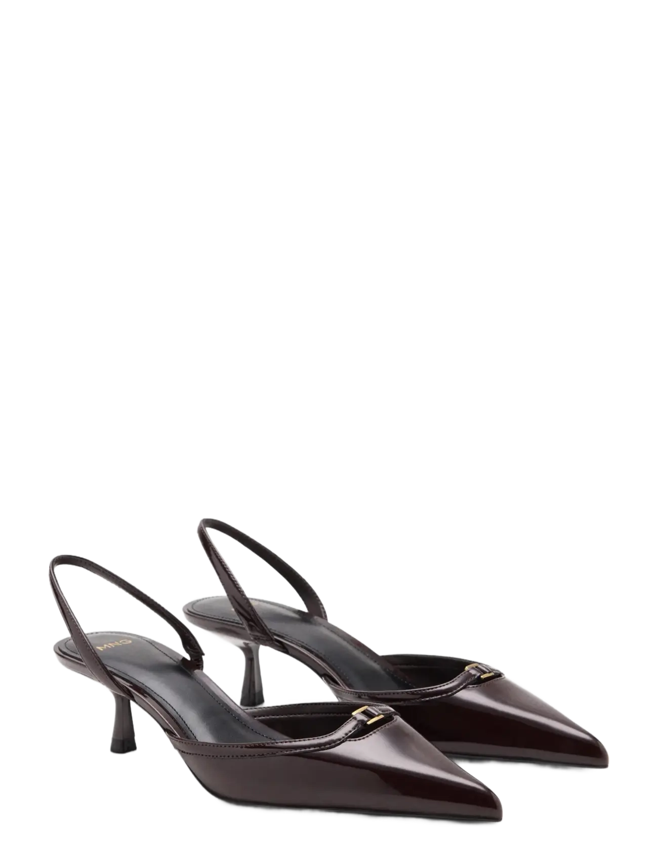 Mango Kitten heel patent leather shoe - Højhælede sko - DARK RED / burgundy