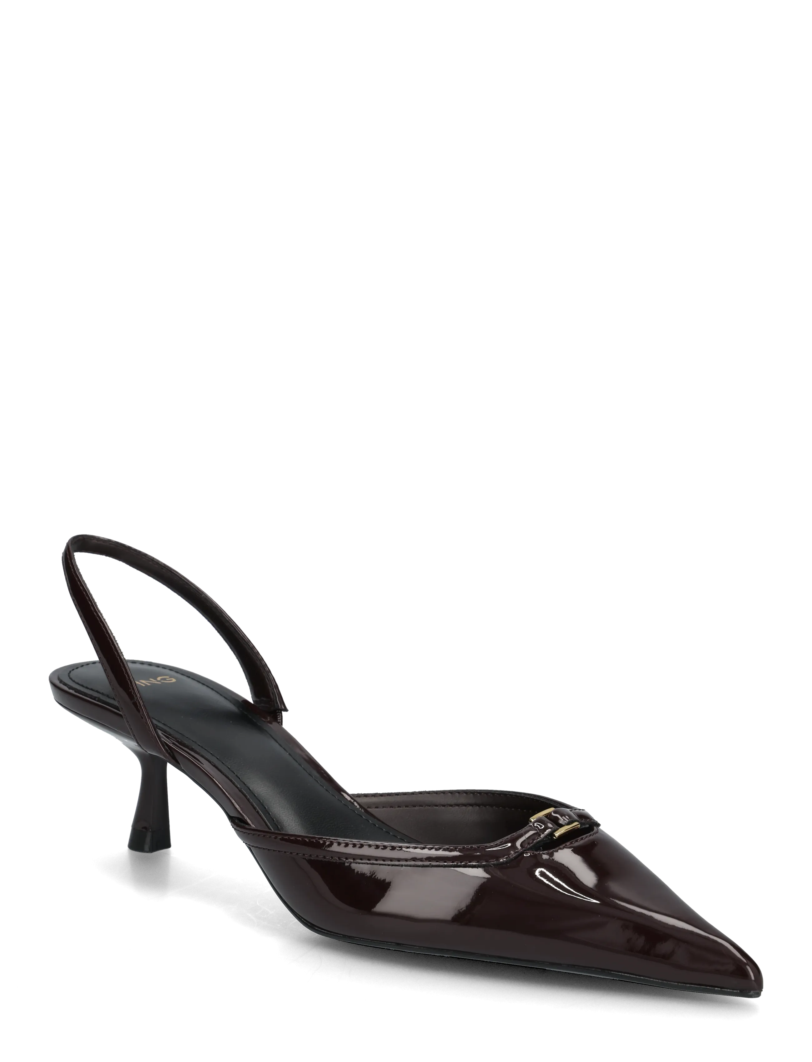 Mango Kitten heel patent leather shoe - Högklackade slingbacks - DARK RED / burgundy