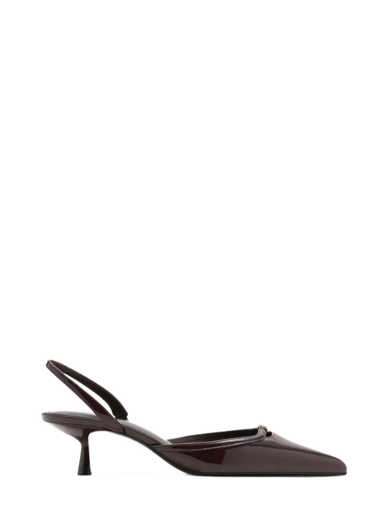 Mango Kitten heel patent leather shoe - Högklackade skor - DARK RED / burgundy