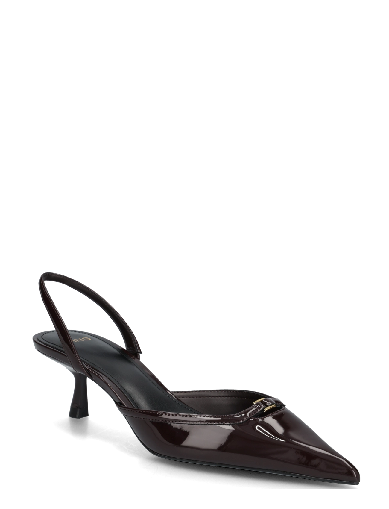 Mango Kitten heel patent leather shoe - Skor - DARK RED / burgundy