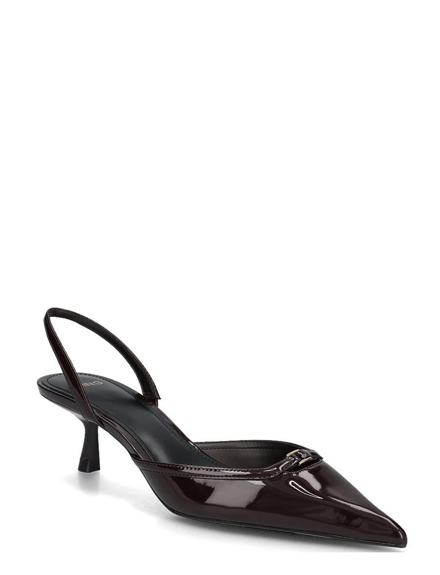 Mango - Kitten heel patent leather shoe - slingbacks med hæle - dark red - 0