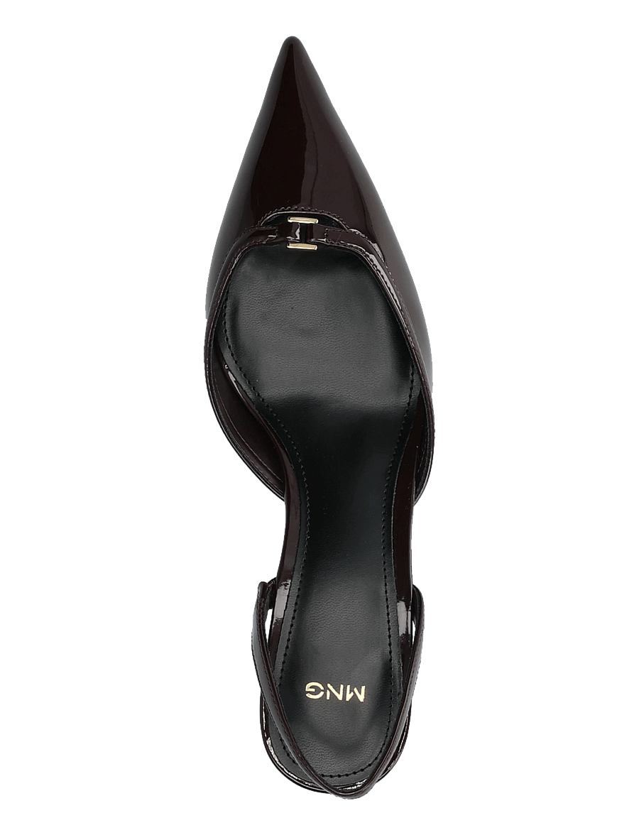 Mango - Kitten heel patent leather shoe - slingbacks med hæle - dark red - 3