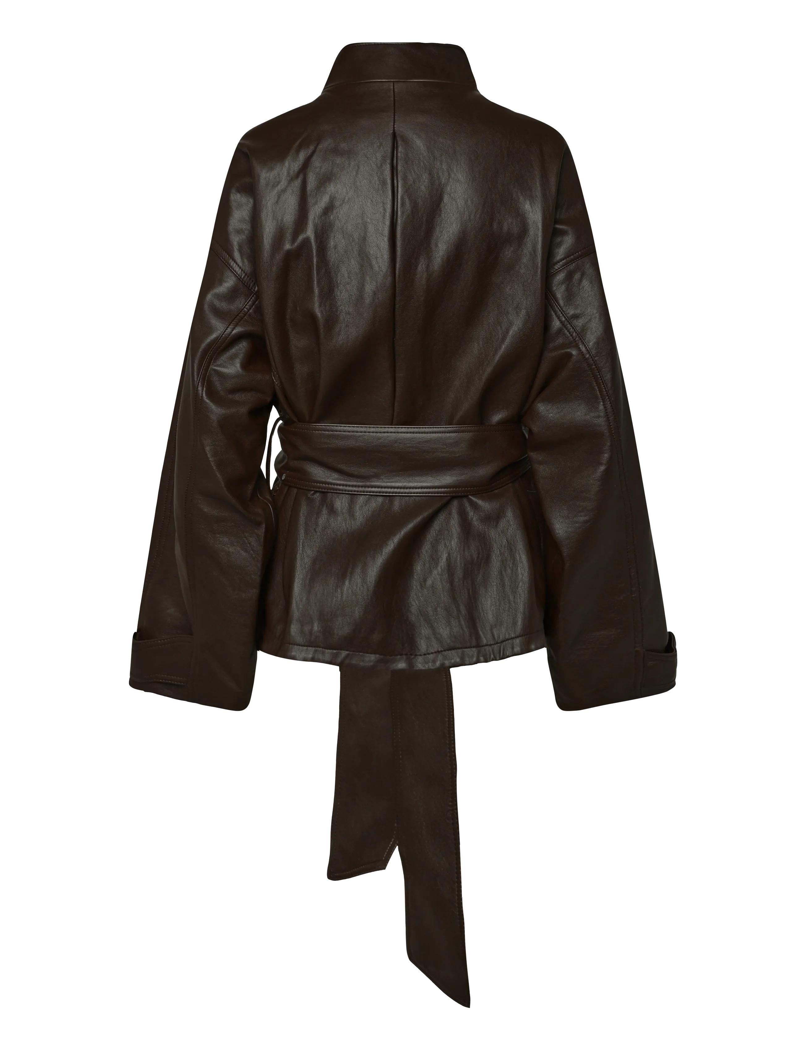 Mango - Oversized belted jacket - skinnjackor - dark brown - 2