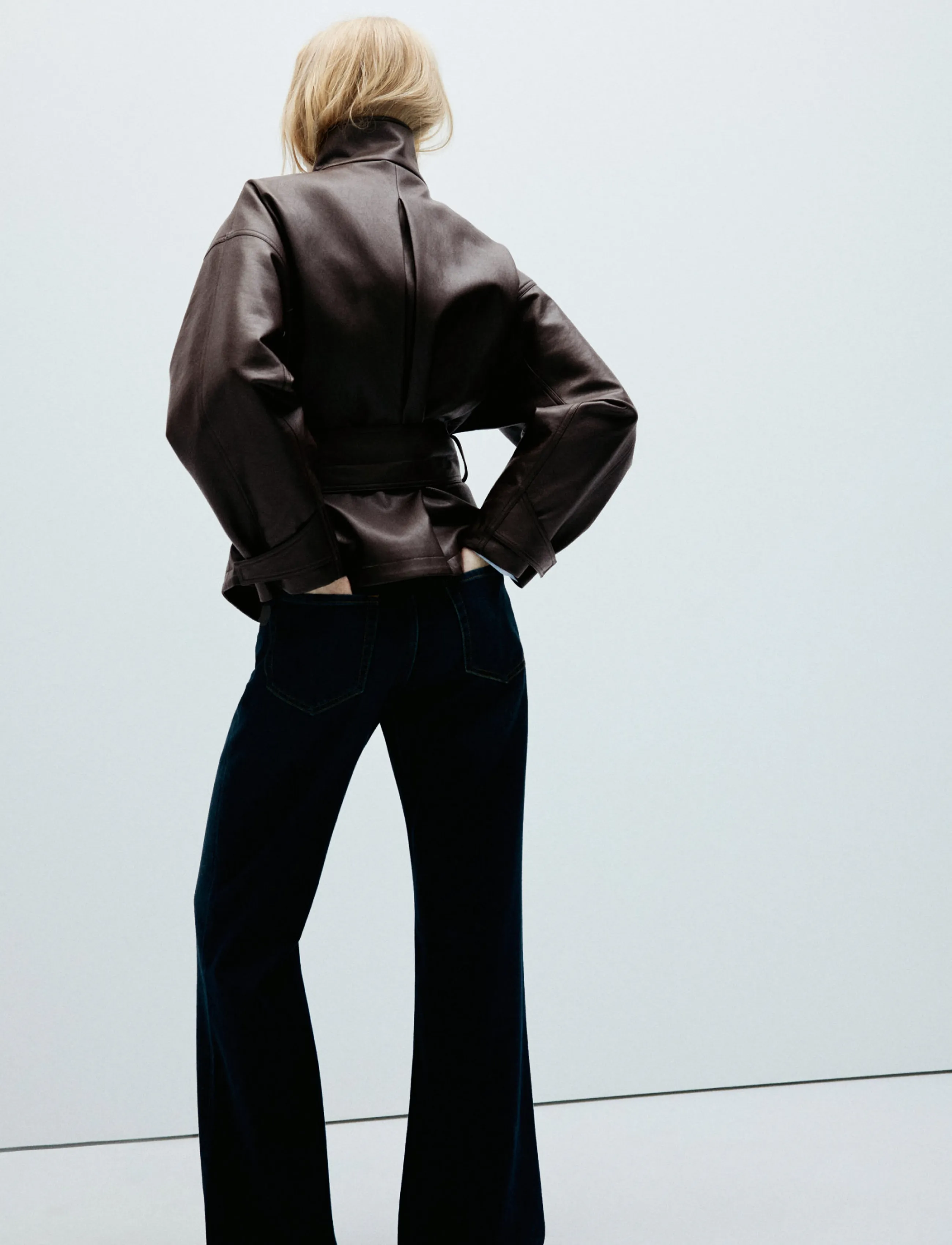 Mango - Oversized belted jacket - dark brown - 2
