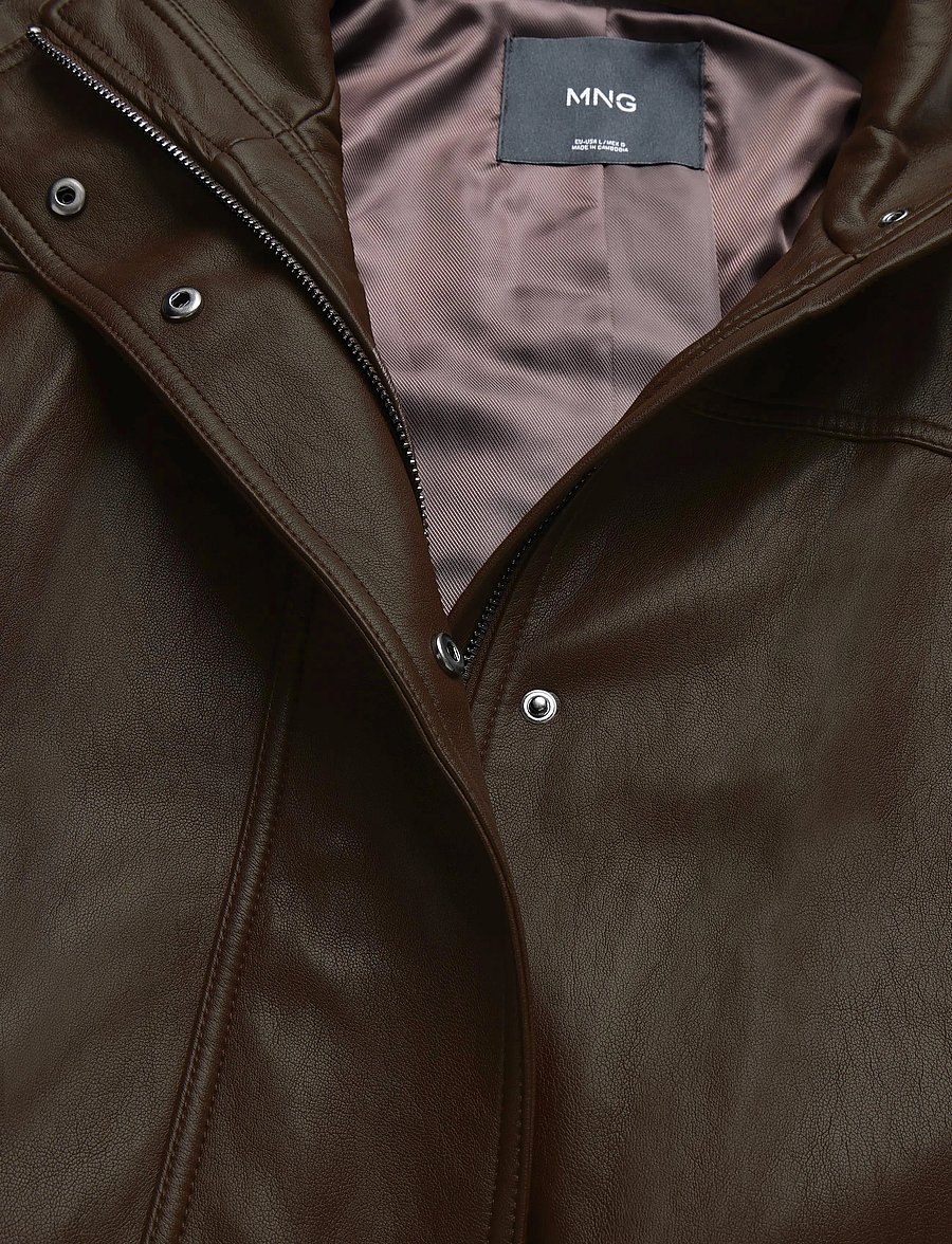Mango - Oversized belted jacket - skinnjackor - dark brown - 4