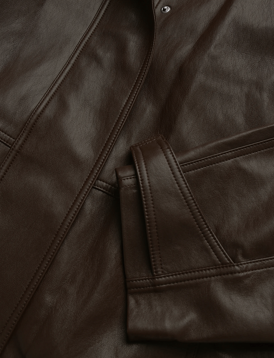 Mango - Oversized belted jacket - skinnjackor - dark brown - 5