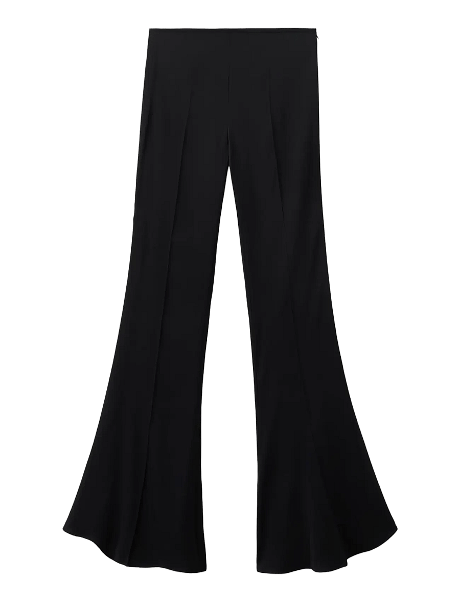 Mango - Low-rise flared trousers - utsvängda byxor - black - 0