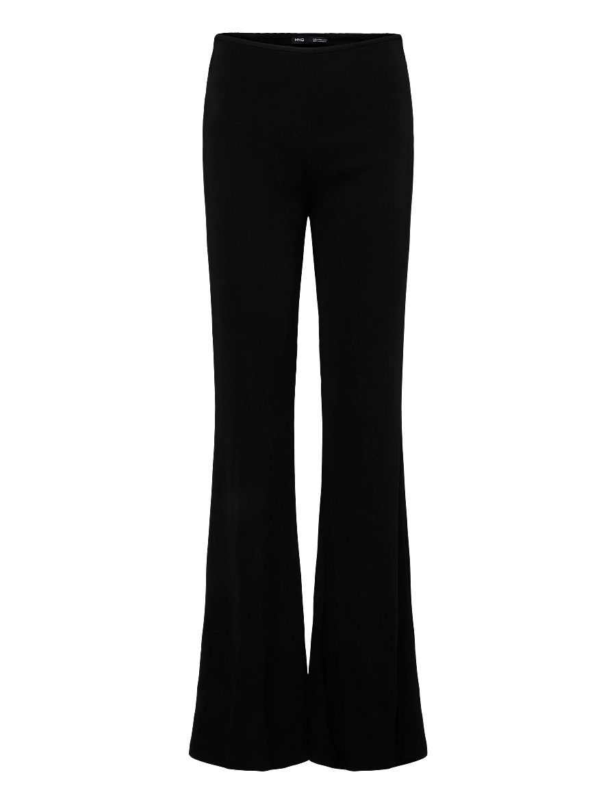 Mango - Low-rise flared trousers - flare bukser - black - 0