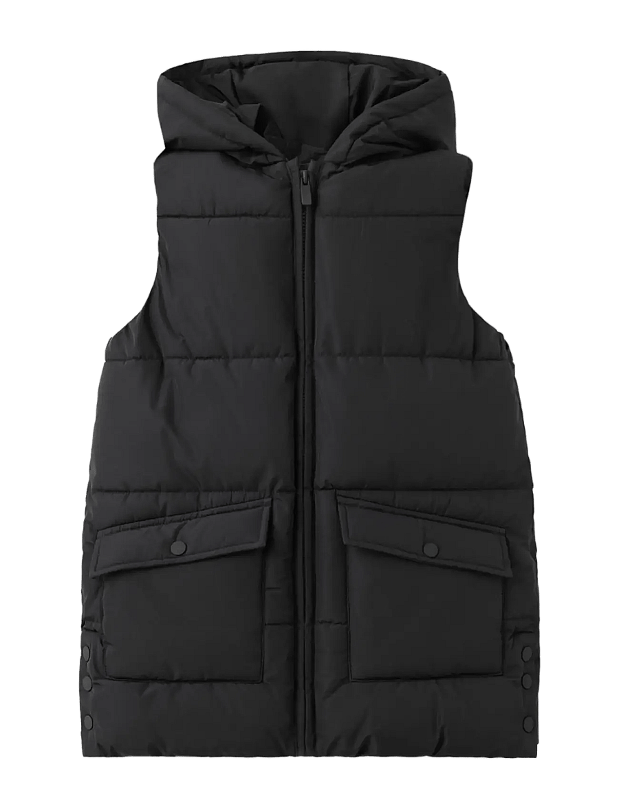 Mango - Hooded waistcoat with pockets - shoppa efter ålder - black - 0