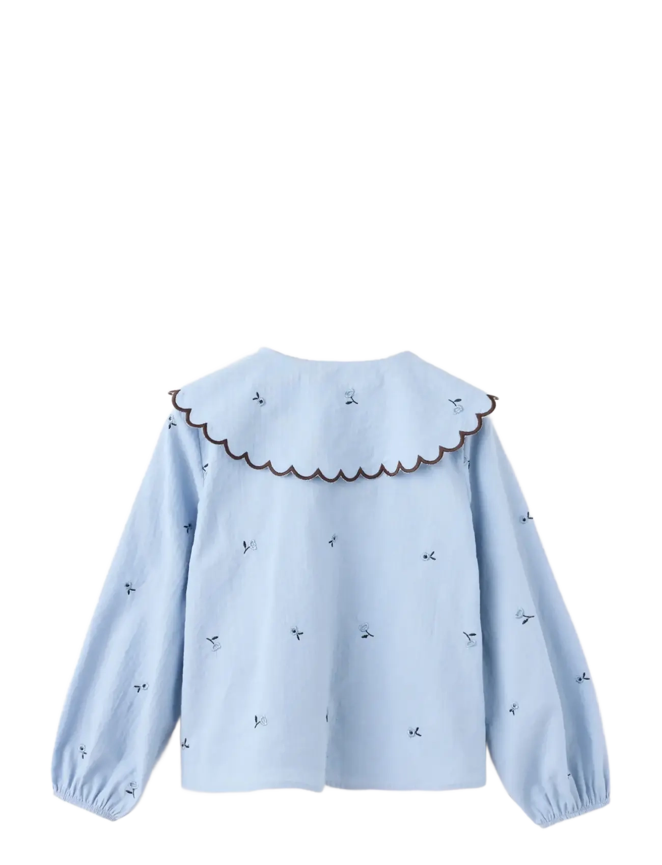 Mango - Embroidered cotton blouse - lt-pastel blue - 1