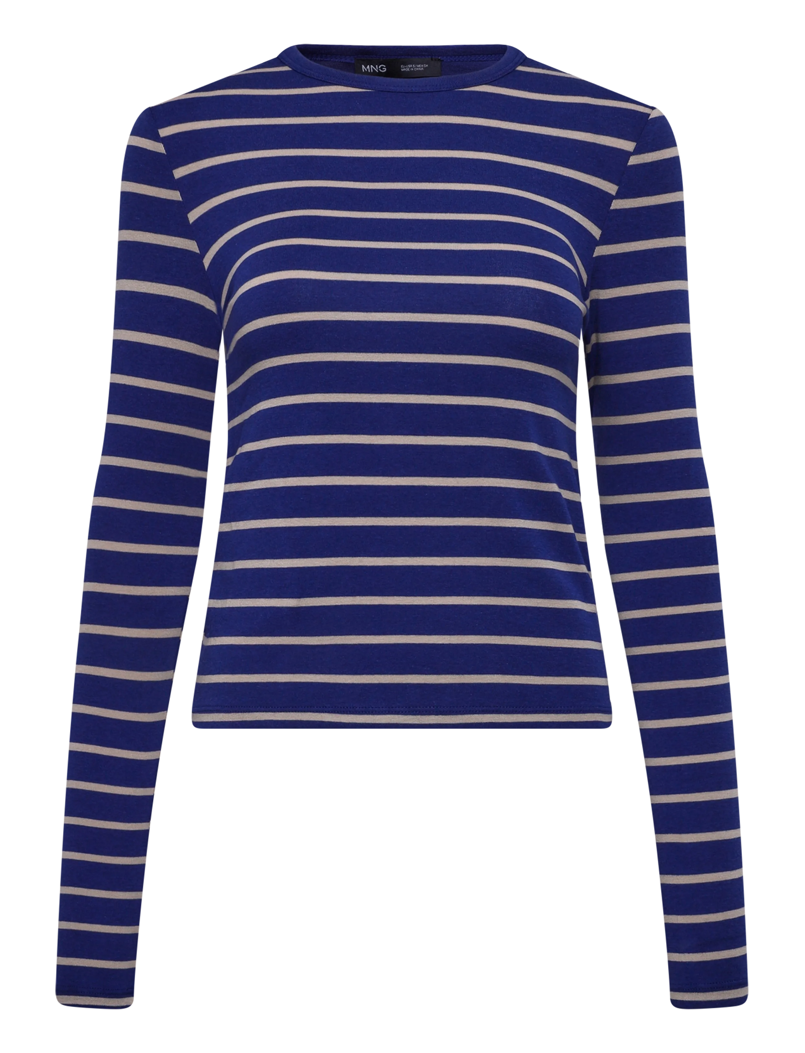 Mango Long-sleeved striped t-shirt - T-shirts & Toppar - MEDIUM BLUE / blue