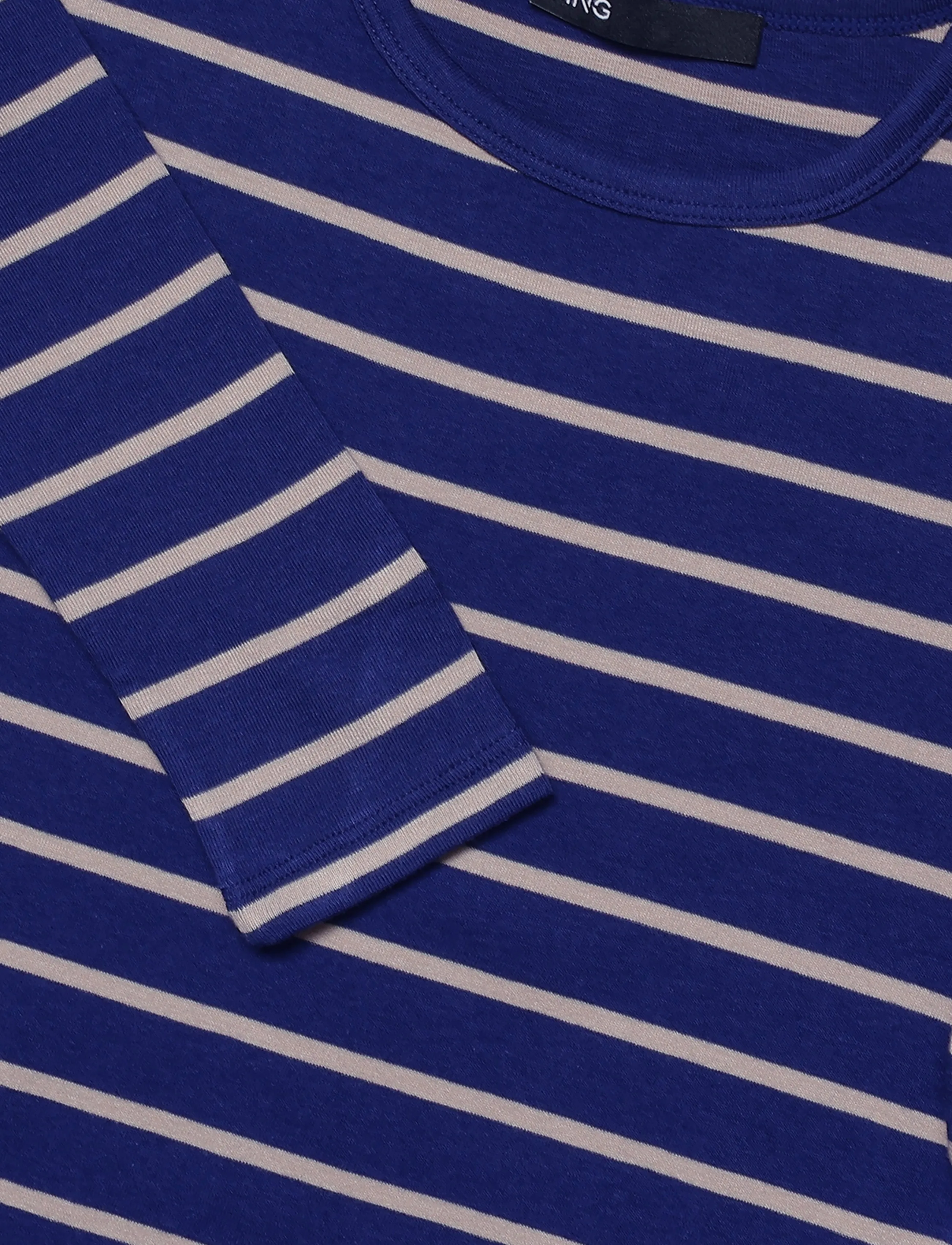 Mango - Long-sleeved striped t-shirt - långärmade toppar - medium blue - 4