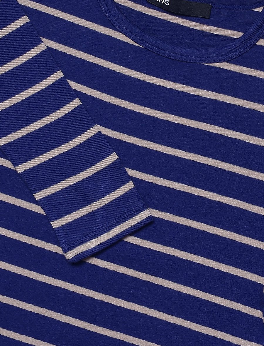 Mango - Long-sleeved striped t-shirt - långärmade toppar - medium blue - 4