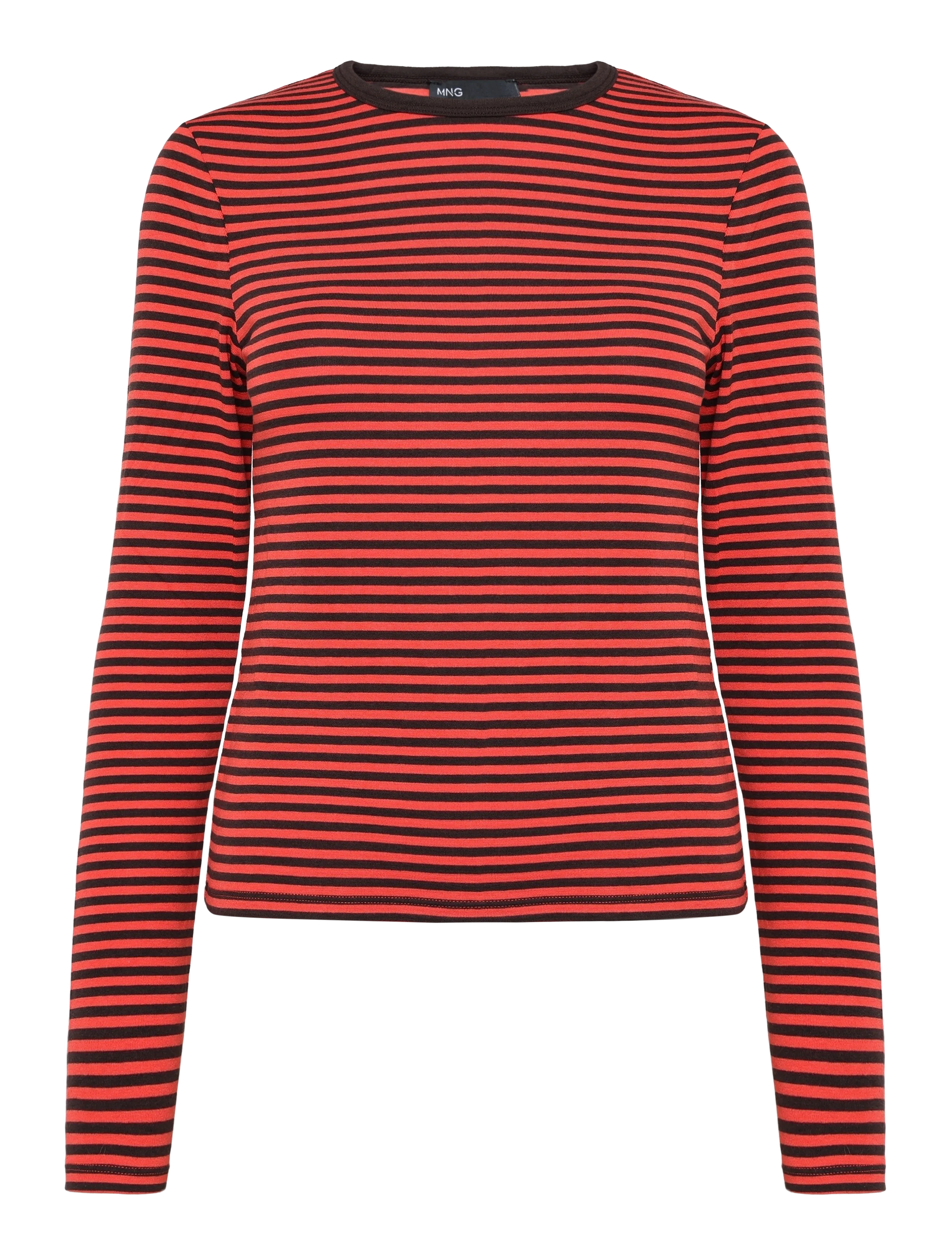 Mango Long-sleeved striped t-shirt - Tøj - RED / red
