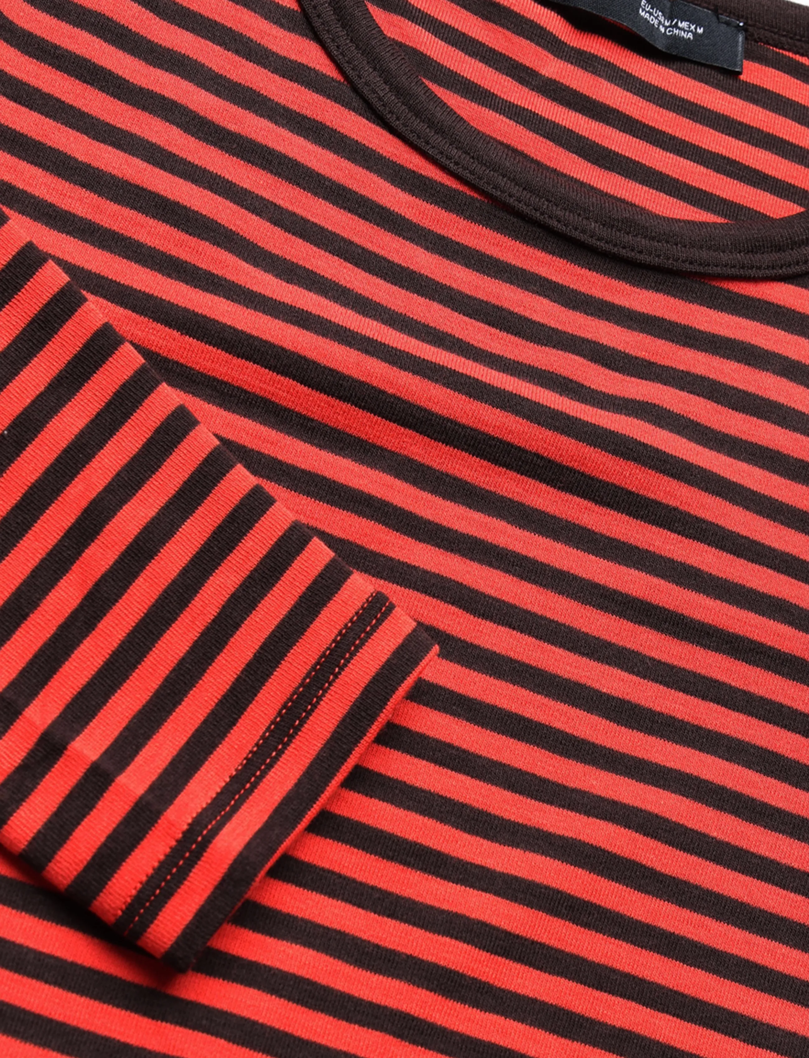 Mango - Long-sleeved striped t-shirt - långärmade toppar - red - 4