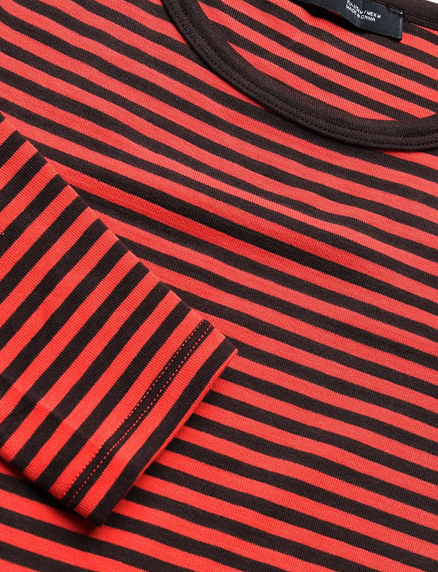 Mango - Long-sleeved striped t-shirt - långärmade toppar - red - 4
