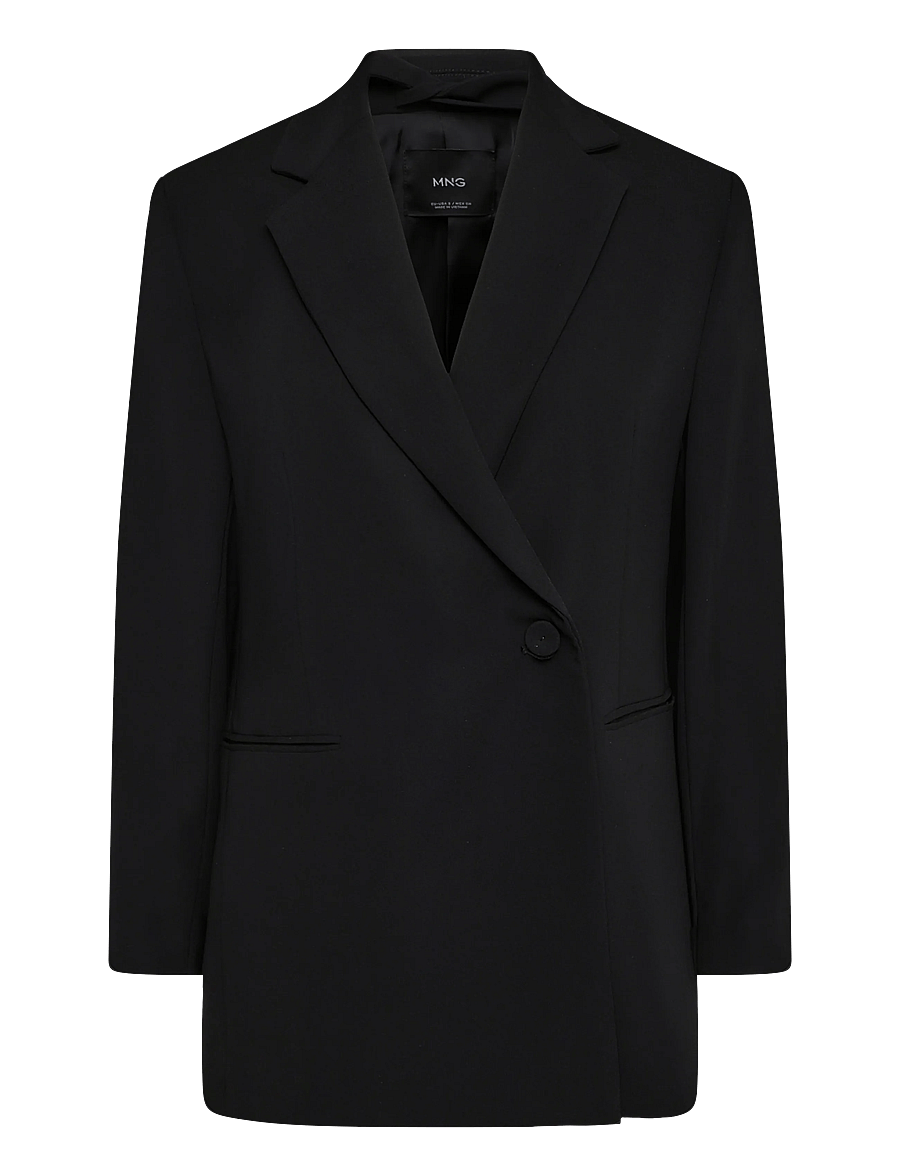 Mango - Double-breasted belted suit blazer - blazere med bælte - black - 1