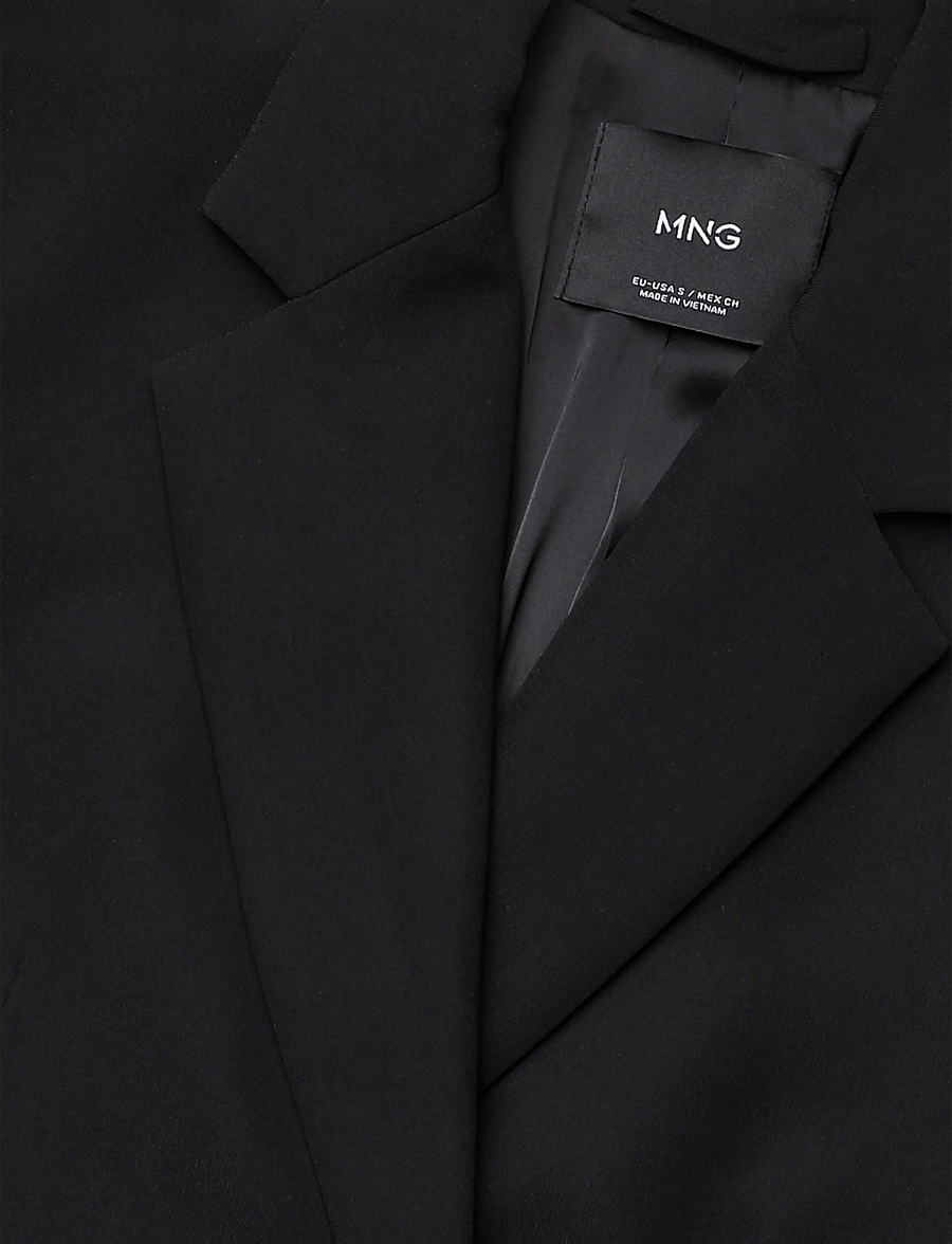 Mango - Double-breasted belted suit blazer - blazere med bælte - black - 4