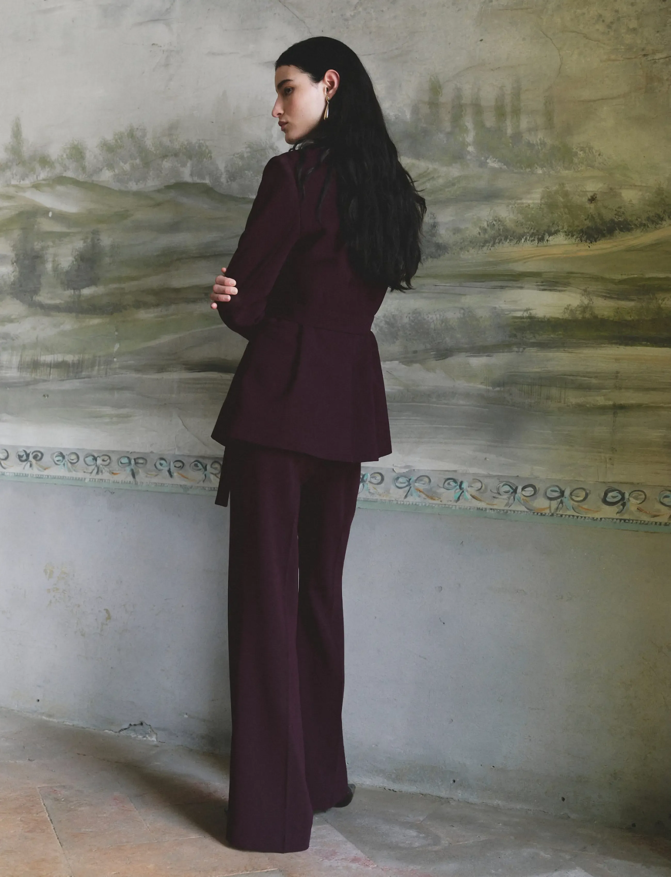 Mango - Double-breasted belted suit blazer - blazere med bælte - dark red - 2