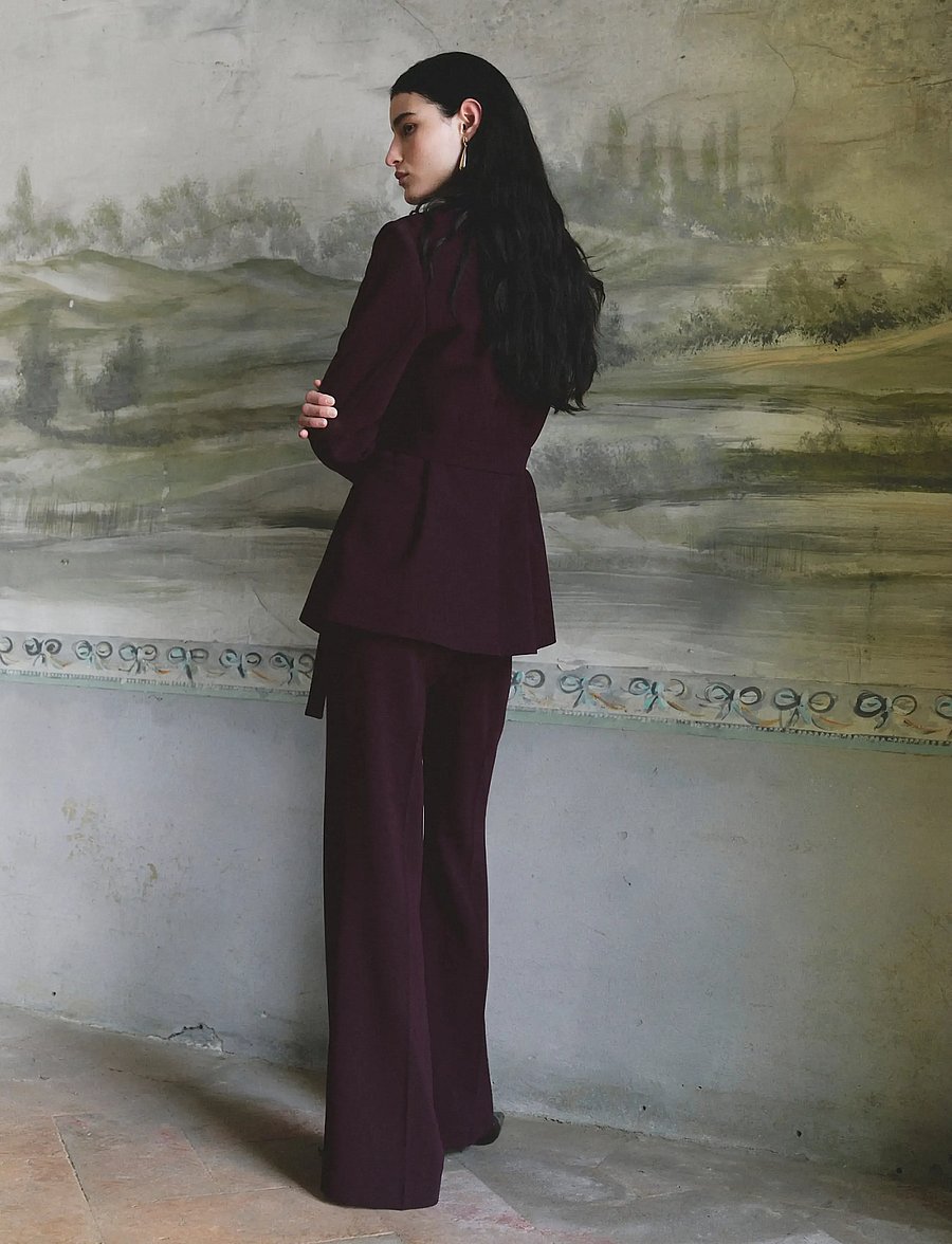 Mango - Double-breasted belted suit blazer - blazere med bælte - dark red - 2