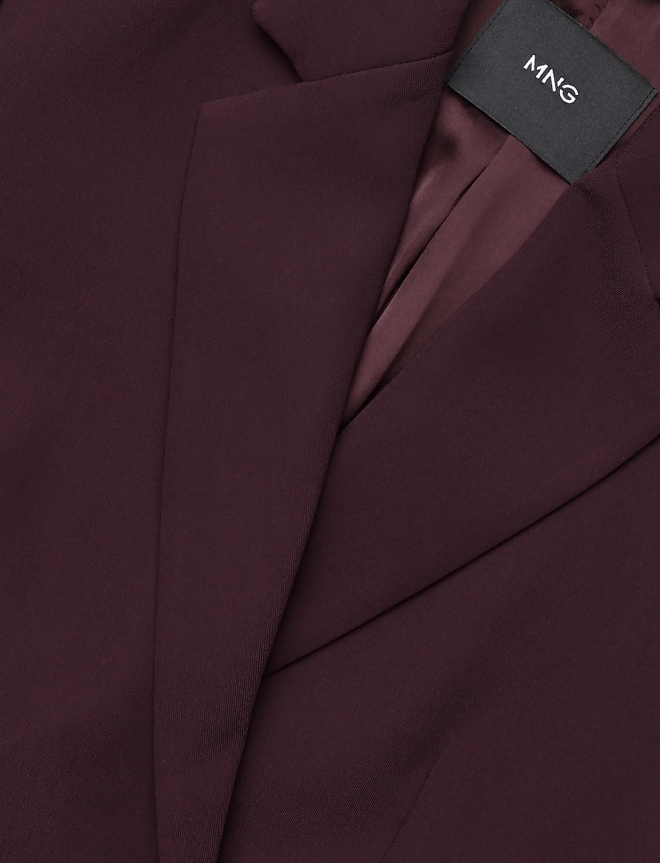 Mango - Double-breasted belted suit blazer - kavajer med skärp - dark red - 4