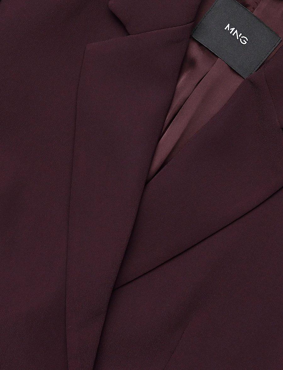 Mango - Double-breasted belted suit blazer - kavajer med skärp - dark red - 4