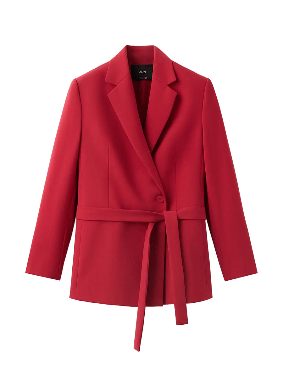 Mango - Double-breasted belted suit blazer - blazere med bælte - red - 1
