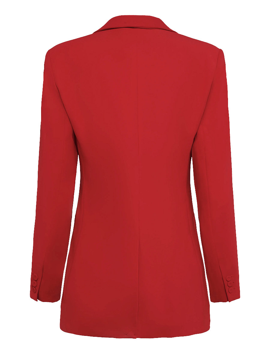 Mango - Double-breasted belted suit blazer - kavajer med skärp - red - 2