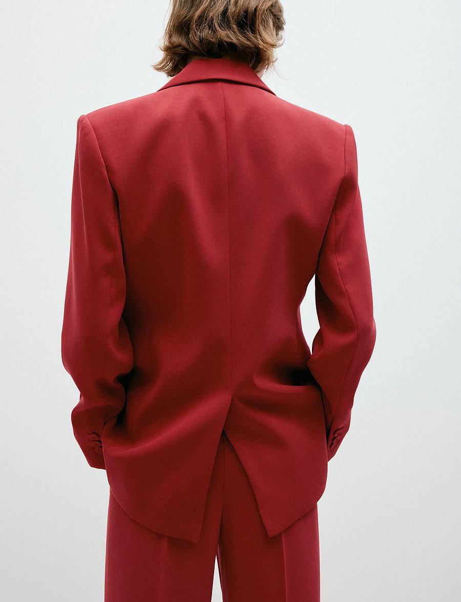 Mango - Double-breasted belted suit blazer - blazere med bælte - red - 2
