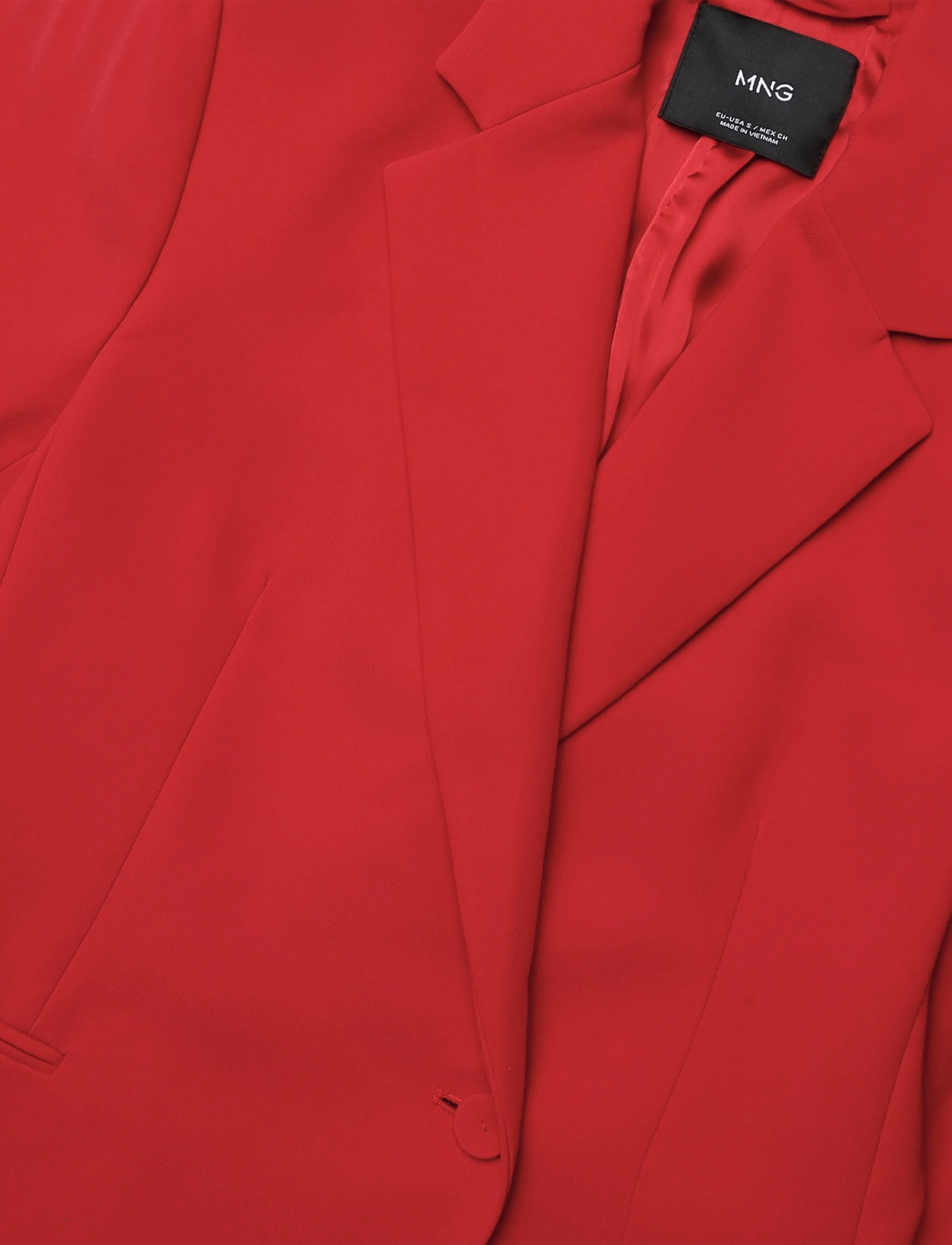 Mango - Double-breasted belted suit blazer - kavajer med skärp - red - 4