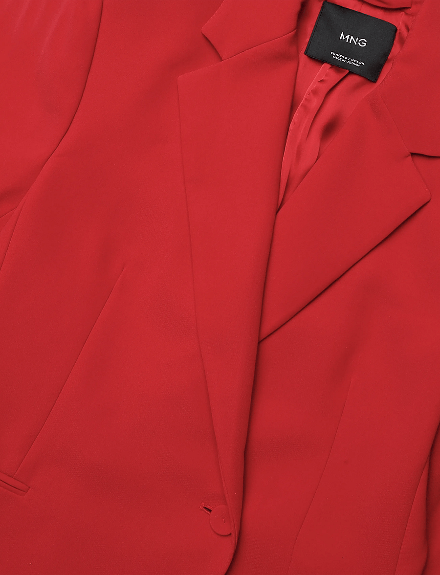 Mango - Double-breasted belted suit blazer - kavajer med skärp - red - 4