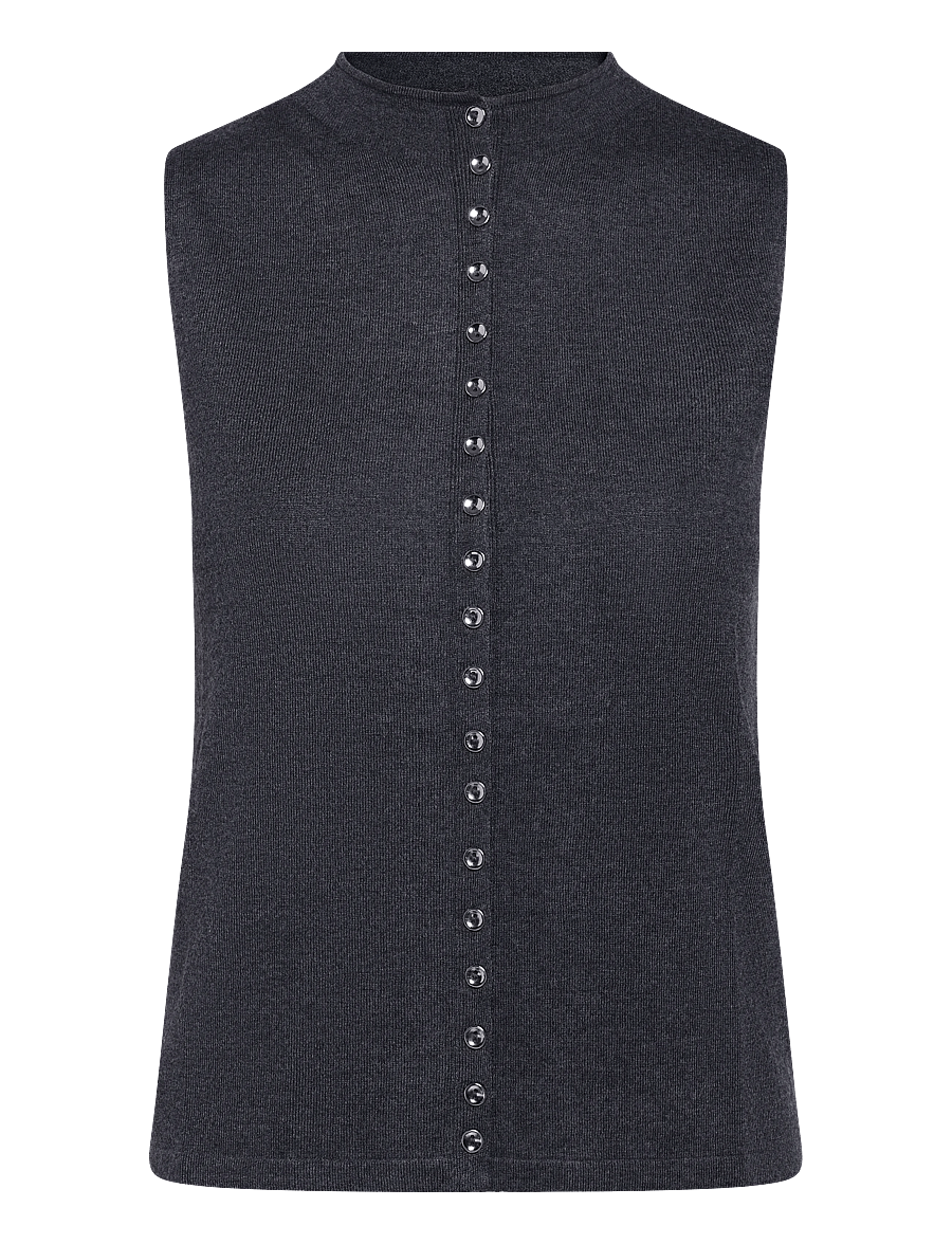 Mango - Fine-knit waistcoat with buttons - stickade västar - charcoal - 1