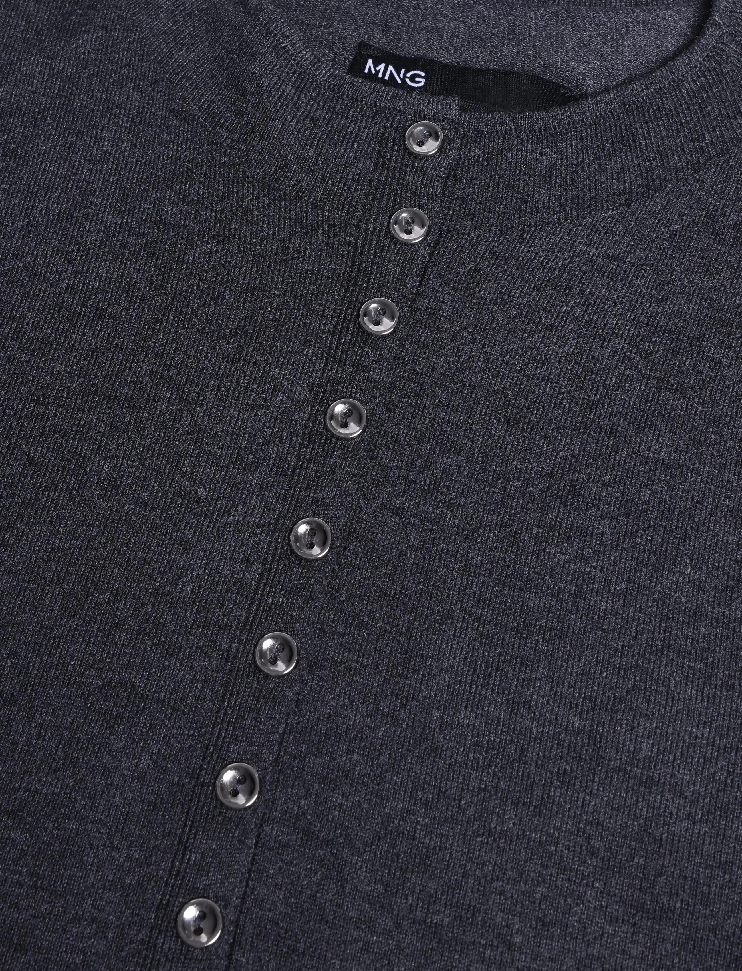 Mango - Fine-knit waistcoat with buttons - stickade västar - charcoal - 4