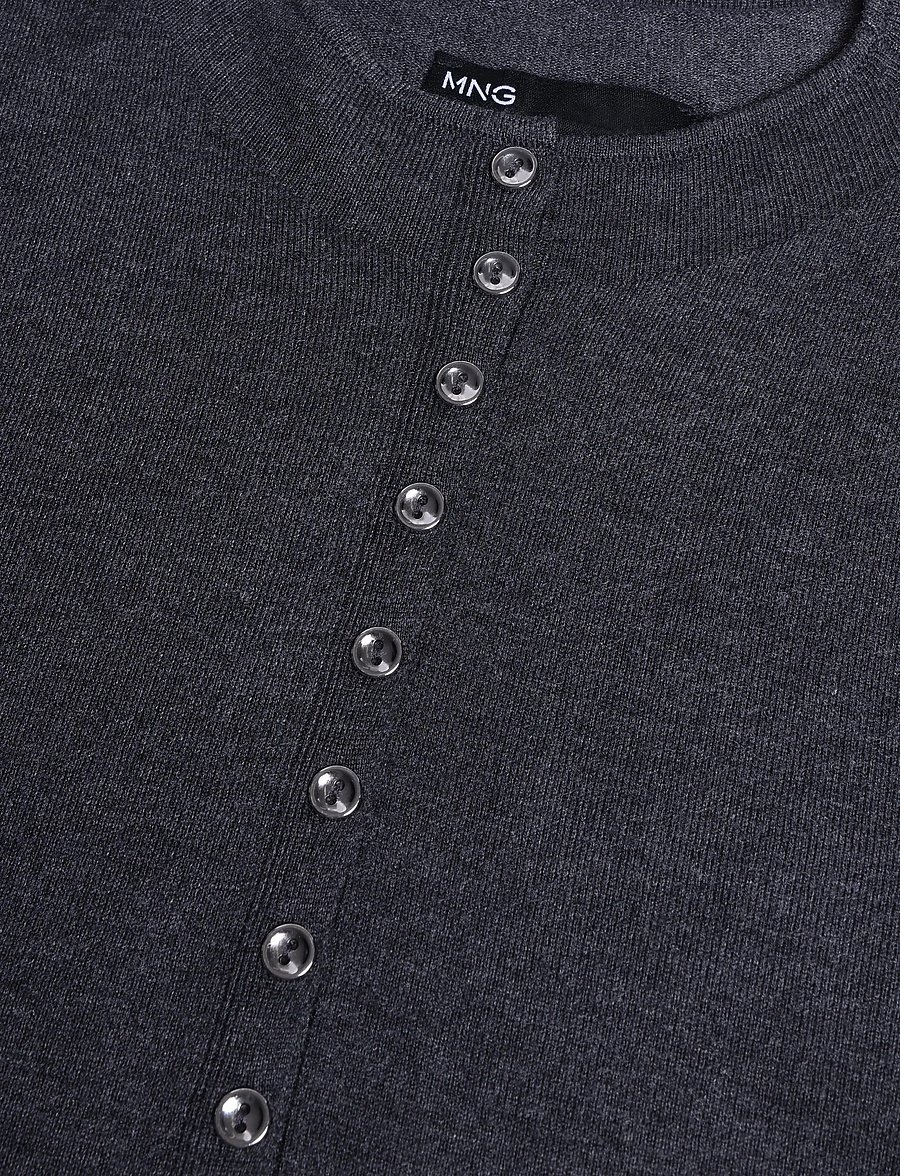 Mango - Fine-knit waistcoat with buttons - stickade västar - charcoal - 4