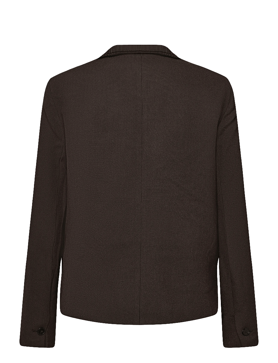 Mango - Houndstooth blazer with a high neck - enkeltradede blazere - brown - 2