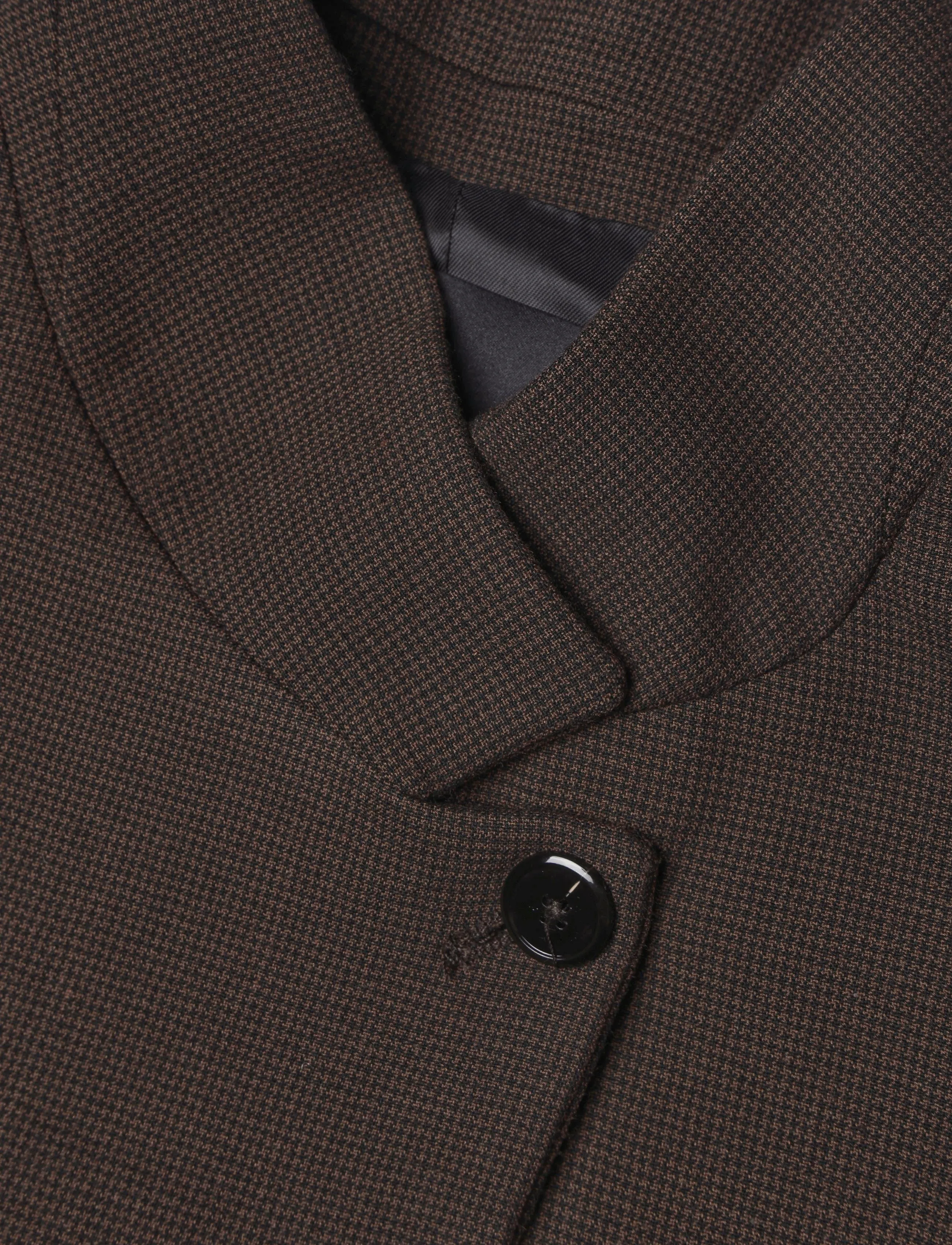 Mango - Houndstooth blazer with a high neck - enkeltradede blazere - brown - 4