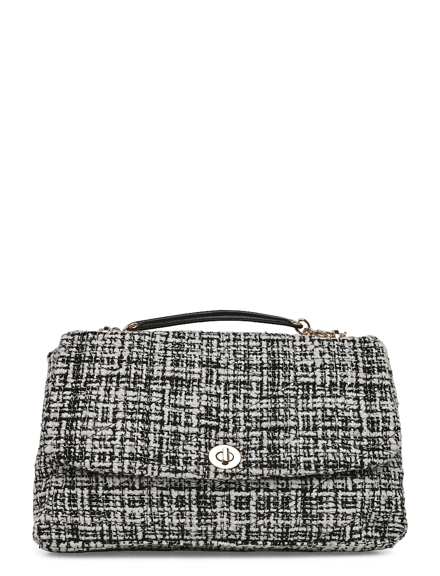 Mango - Large tweed handbag - hverdags stil - black - 0
