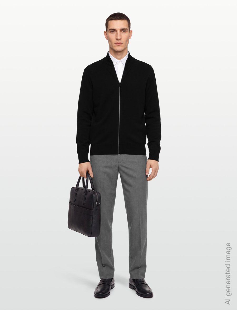 Mango - Comfort stretch knit cardigan - fullzip strik - black - 0