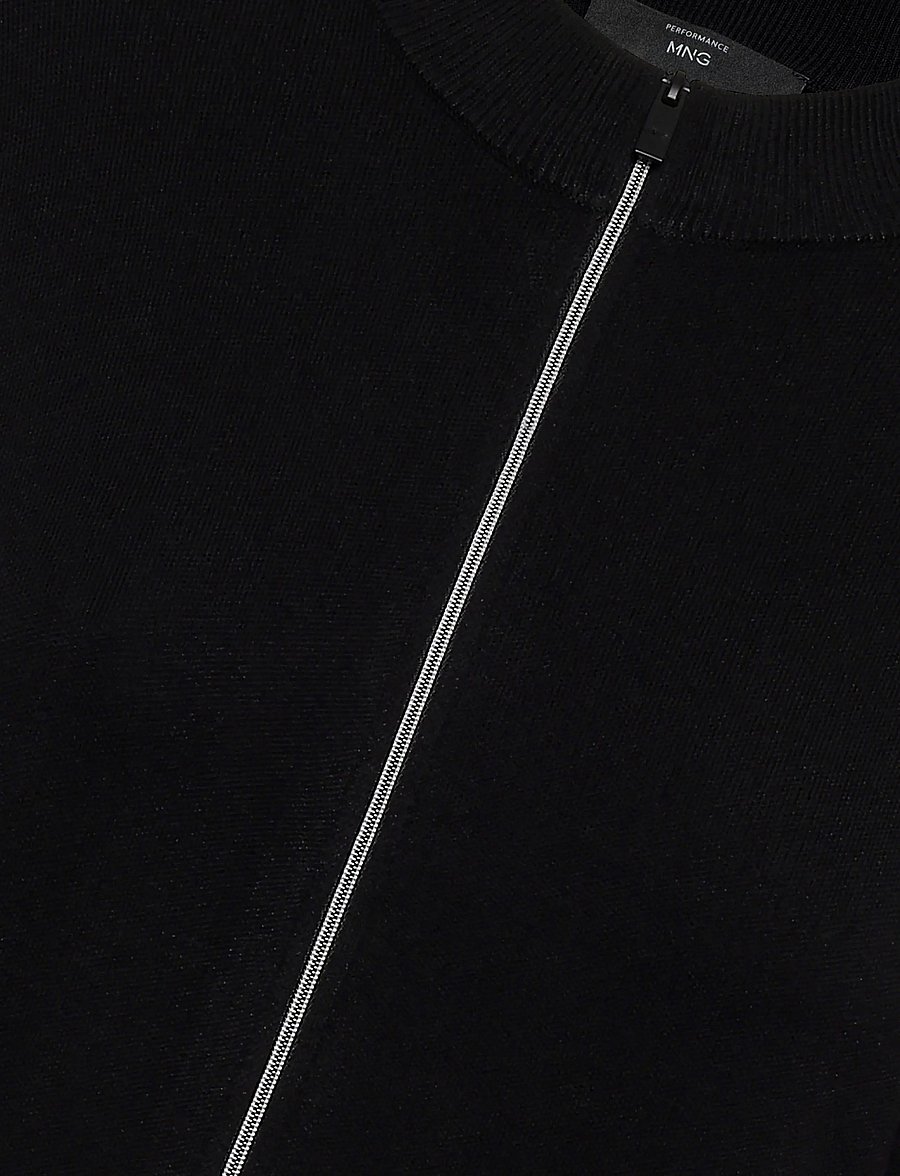 Mango - Comfort stretch knit cardigan - fullzip strik - black - 5