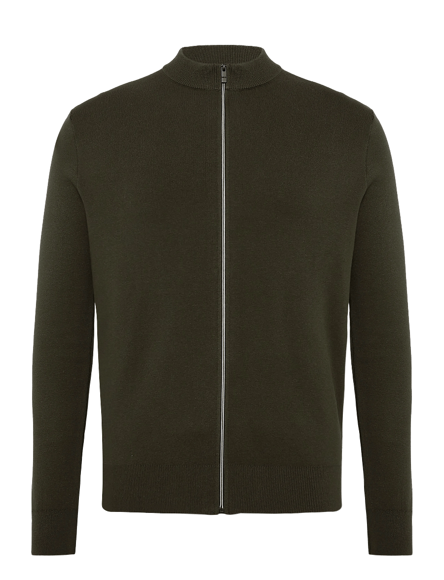 Mango - Comfort stretch knit cardigan - fullzip strik - dark green - 0