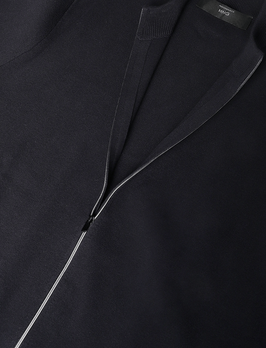Mango - Comfort stretch knit cardigan - fullzip strik - navy - 2
